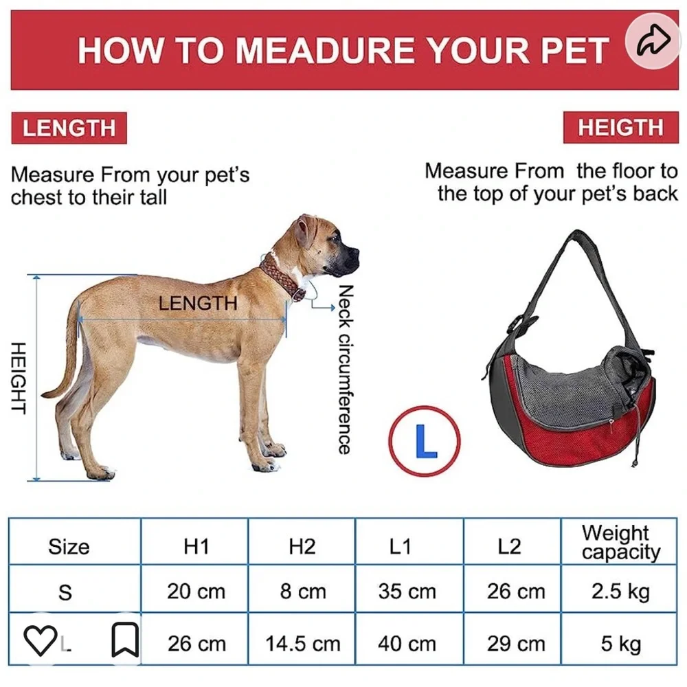 Pet Puppy Dog Mesh Sling Carry Pack Backpack Carrier Travel Tote Shoulder